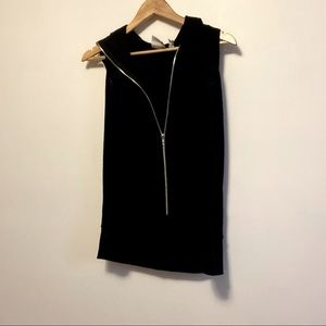 Half zip hooded tank sweater
